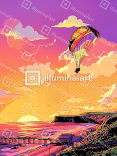 Paraglider, Pink Sky